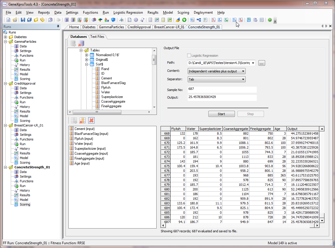Scoring Panel - Making Predictions with a Model
