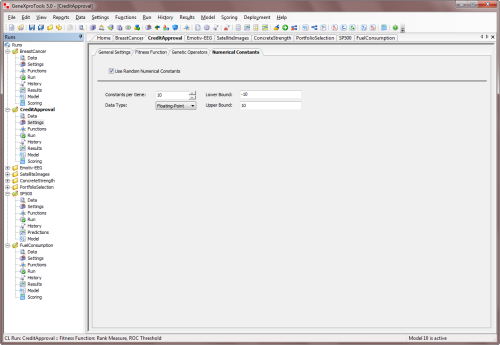 Numerical Constants Tab